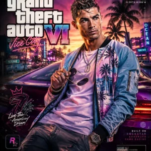 پرامپت طراحی پوستر با چهره شما به سبک GTA VI